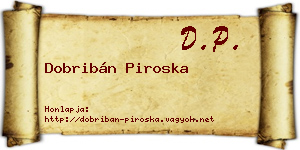 Dobribán Piroska névjegykártya